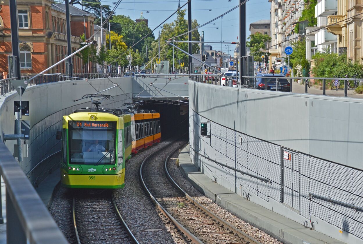 Stadtbahn Karlsruhe Innenstadttunnel und Tunnelrampen