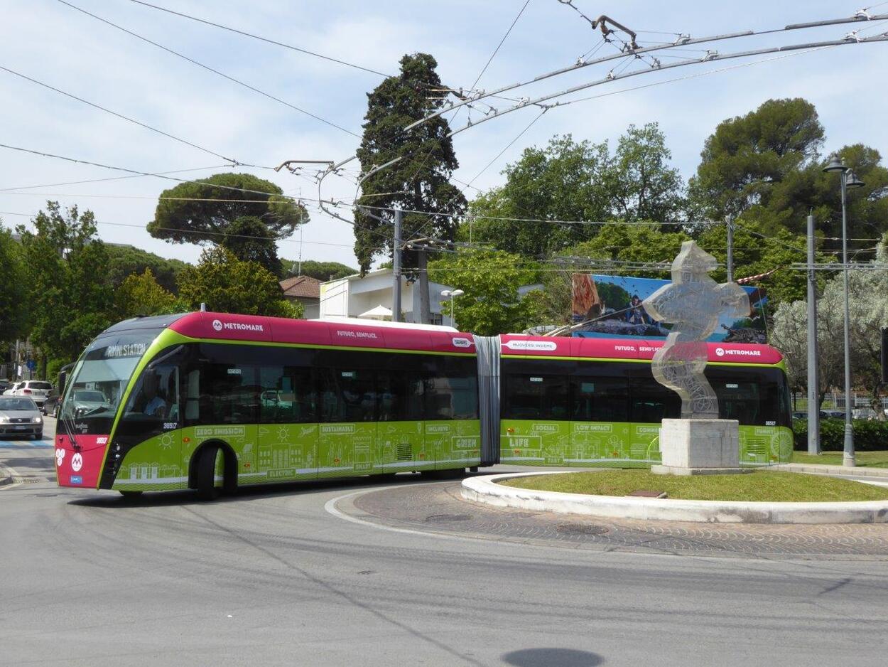 Metromare Rimini - Riccione | Express trolleybus line - the new one