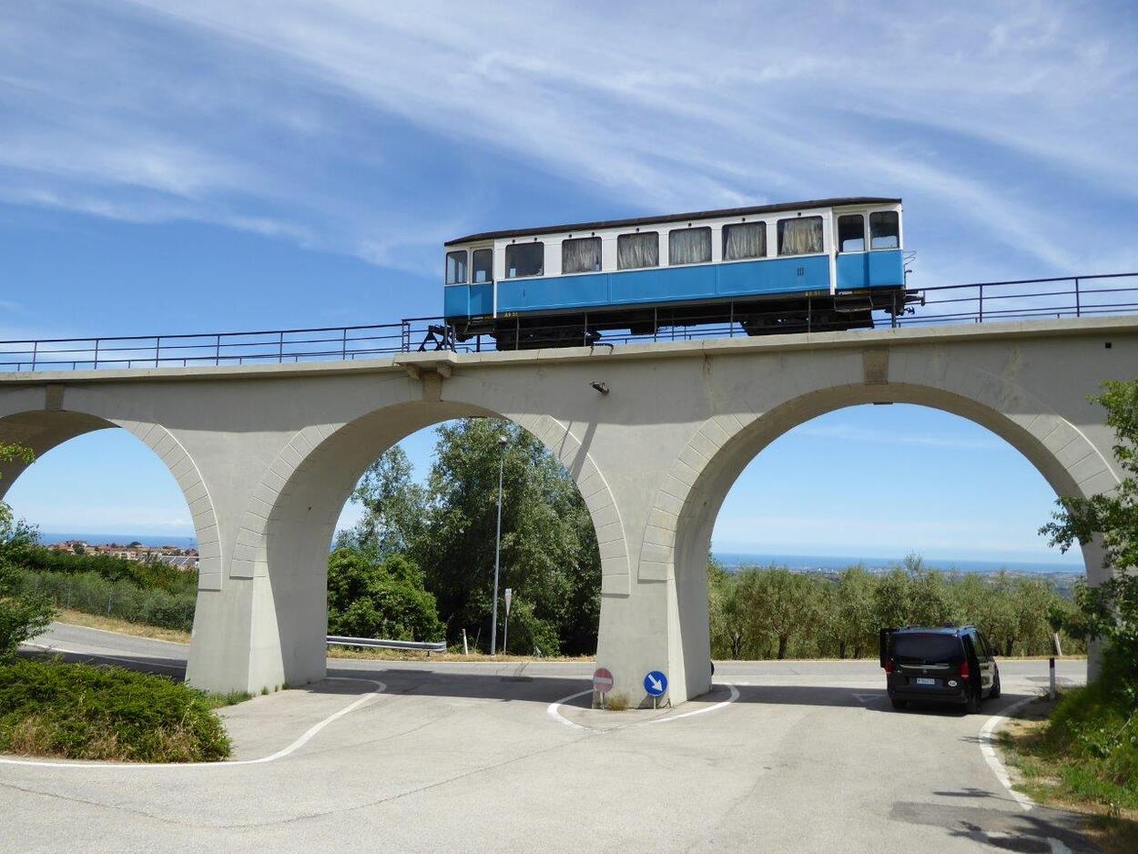 Die internationale Schmalspurbahn von Rimini nach San Marino