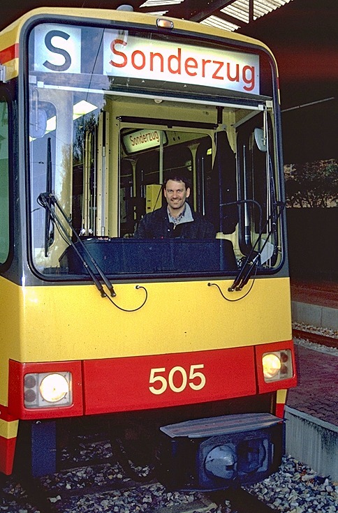 Erste Exkursion der Salzburger zum "Karlsruher Modell" Pfingsten 1996 Zweisystem-Triebwwagen auf Albtalbahn und DB-Strecken