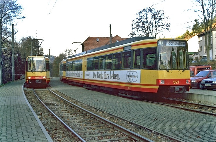 Erste Exkursion der Salzburger zum "Karlsruher Modell" Pfingsten 1996 Zweisystem-Triebwagen auf Albtalbahn und DB-Strecken