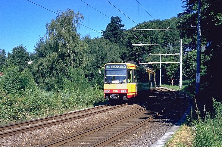 Erste Exkursion der Salzburger zum "Karlsruher Modell" Pfingsten 1996 Zweisystem-Triebwwagen auf Albtalbahn und DB-Strecken