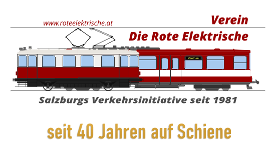 Logo Verein Rote Elektrische seit 40 Jahren auf Schiene