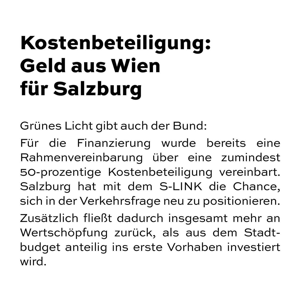Kostenbeteiligung: Geld aus Wien für Salzburg