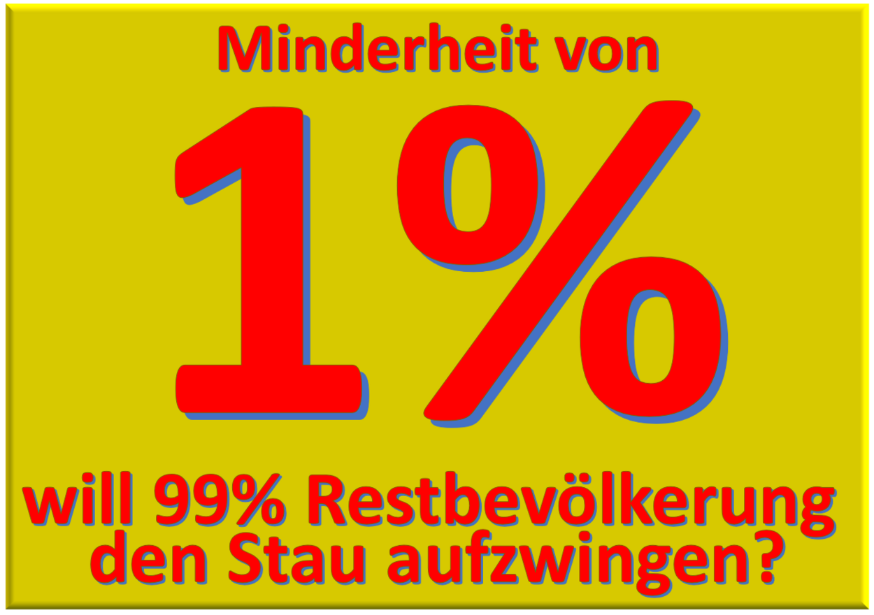 1% will 99% den Stau aufzwingen