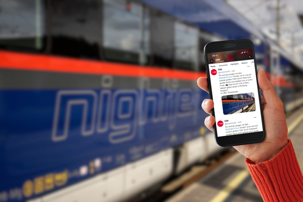 ÖBB Nightjet-Premierenfahrt durch ganz Österreich - via Twitter (X) 30 Stunden live dabei