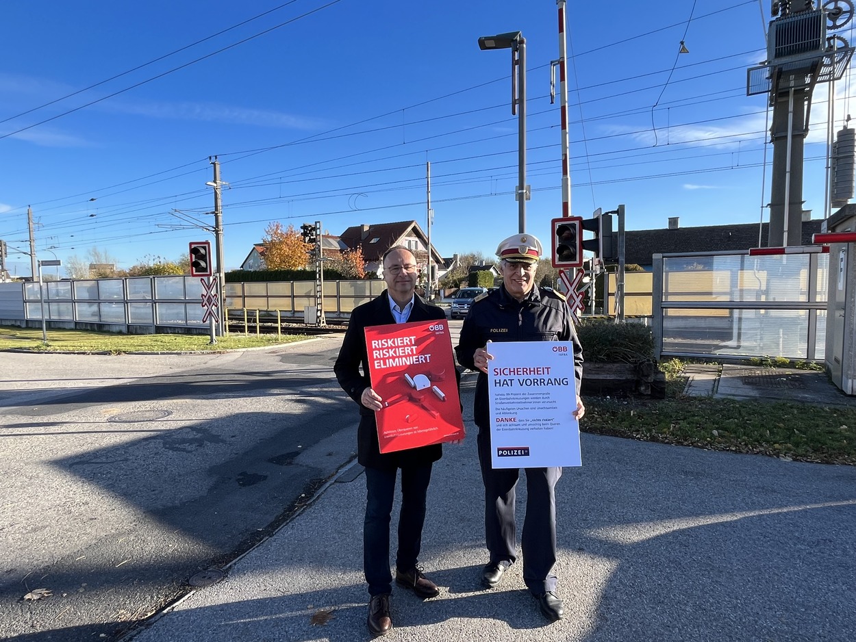 ÖBB und Polizei gemeinsam für mehr Verkehrssicherheit an Eisenbahnkreuzungen