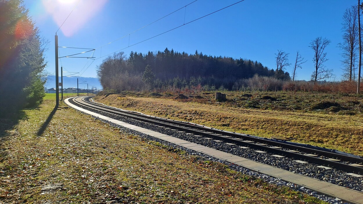 Gleisabschnitt der Lokalbahn (SLB)