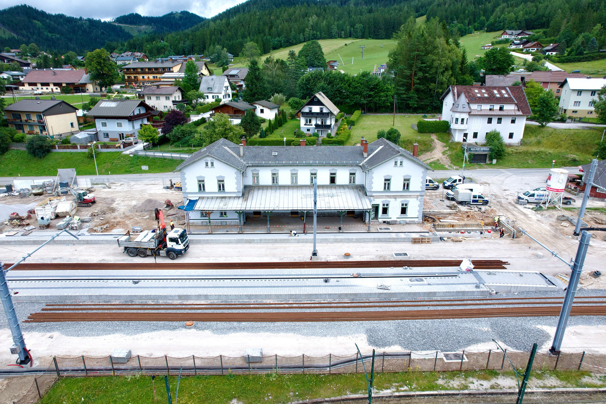  Bauarbeiten am Bahnhof Mariazell