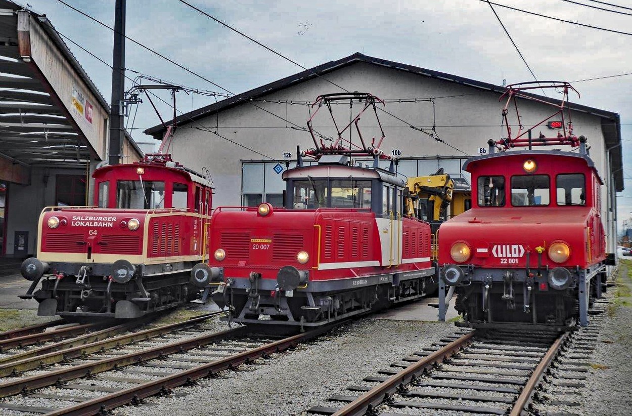 SLB-Lok E 64 bei der LILO in Eferding