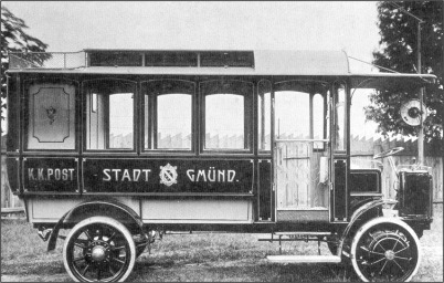 Stoll-Obus mit Porsche-Radnabenmotor beim Obusbetrieb in Gmünd i Niederösterreich