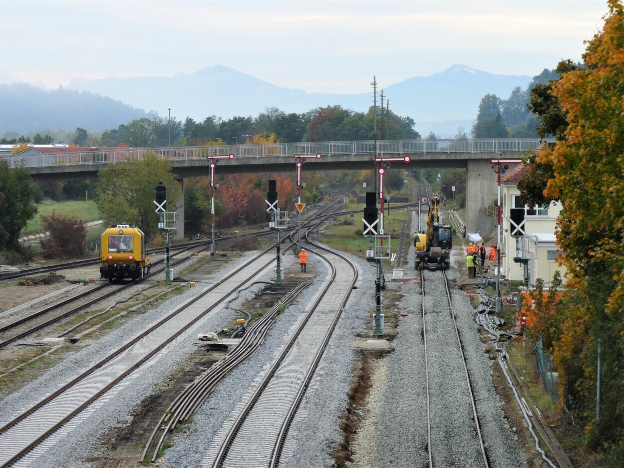 Umbauarbeiten im Bahnhof Garching/Alz